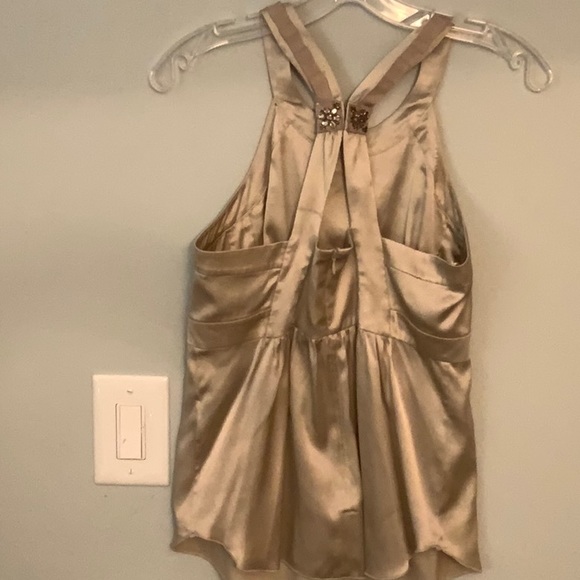 SILK TOP BEAUTIFUL REBECCA TAYLOR BEJEWELED CHAMPAGNE COLOR 8 - Picture 9 of 9